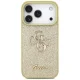 Чехол Guess для iPhone 17 Pro Fixed Glitter Big 4G, золотистый