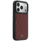 Mercedes Leather Crossed Lines MagSafe vāciņš iPhone 17 / 18 Pro Max, bordo