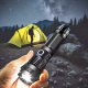 Tactical LED flashlight with CREE, zoom, rechargeable, black