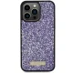 Чехол Guess для iPhone 15 Pro Max Rhinestone Metal Logo, розовый