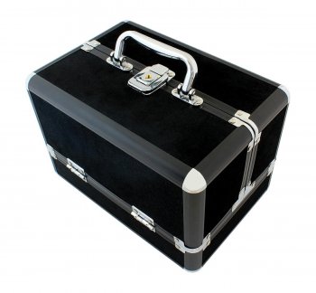 Kosmētikas Piederumu Koferis Soma Organaizers - 25x17x17cm, Melns | Makeup Case Box Cosmetic Bag Organizer