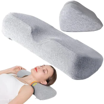 Ergonomiska ortopēdiskā spilvens gulēšanai no putām, balts
