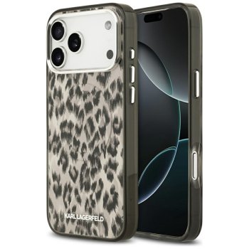 Karl Lagerfeld IML leopardraksta MagSafe vāciņš iPhone 17 Pro Max – brūns | Phone Case Cover