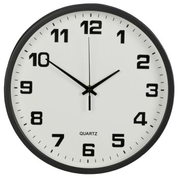 Wall Silent Round Clock 30 cm, Black