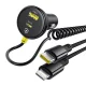 Baseus Circular 60W USB-A + USB-C automašīnas lādētājs ar iebūvētu Lightning + USB-C kabeli 1.4m - Melns | Phone...