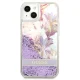 Apple iPhone 13 mini 5.4\'\' Guess Flower Liquid Glitter Case Cover (GUHCP13SLFLSU), Purple | Чехол Кейс...