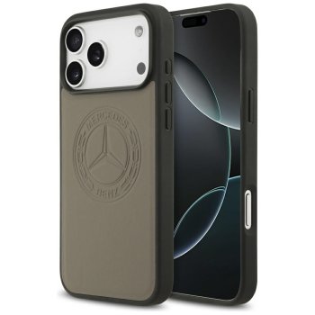 Mercedes iPhone 17 Pro Max vāciņš Leather Vintage Logo MagSafe, bēšs