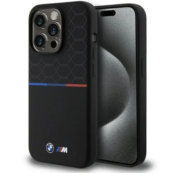 BMW M Silicone Pattern MagSafe vāciņš iPhone 15 Pro, melns