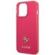 Guess Saffiano 4G Small Metal Logo vāciņš iPhone 13 / 13 Pro, rozā