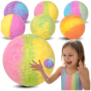 Бурлящие бомбочки для ванны Rainbow для детей и взрослых, 6 шт.