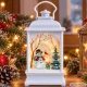 Ziemassvētku LED lukturītis ar sniegavīra motīvu un rokturi, 14 x 7 x 4 cm, balts