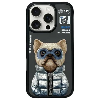 Nimmy Cool&Cute 2.0 Dog vāciņš iPhone 16 Pro, melns