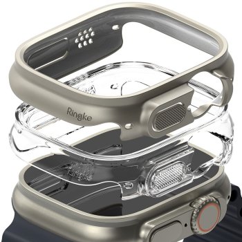 Набор чехлов Ringke Slim (2 шт.) для Apple Watch Ultra 1/2 (49mm) Clear/Titanium