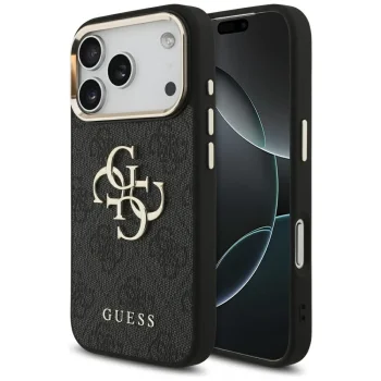Чехол Guess 4G Big 4G Classic Logo для iPhone 17 Pro, Черный/Золотой