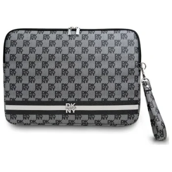 DKNY klēpjdatora maciņš Checkered Pattern Printed Stripes 14", melns