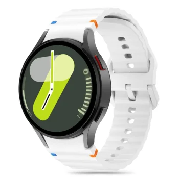 Tech-Protect Silicone Sport Strap for Samsung Galaxy Watch 4 / 5 / 6 / 7 / FE, White