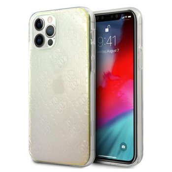 Apple iPhone 12 / 12 Pro 6.1" Guess 4G 3D Pattern Collection Case Cover (GUHCP12M3D4GIRBL), Iridescent