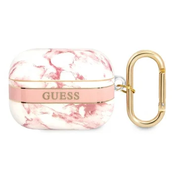 Чехол Guess Marble Strap для AirPods Pro розовый