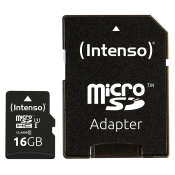 Карта памяти Intenso microSDHC 16GB UHS-I U3 V30 Class 10 Professional с SD-адаптером