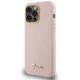 Guess iPhone 15 Pro vāciņš Silicone Script Metal Logo & Frame, rozā