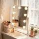 ModernHome kosmētikas spogulis ar LED apgaismojumu 25x30 cm, 9 spuldzes, 3 gaismas toņi