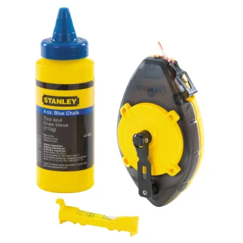 Stanley PowerWinder 30 m Chalk Line Reel Set with Blue Chalk and Level