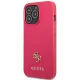 Guess Saffiano 4G Small Metal Logo vāciņš iPhone 13 / 13 Pro, rozā