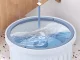 Square Flat Mop with Spin Bucket and Microfiber Pad