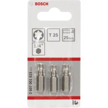 Bosch skrūvgrieža uzgaļi Extra Hard Torx T25 25 mm, 3 gab.