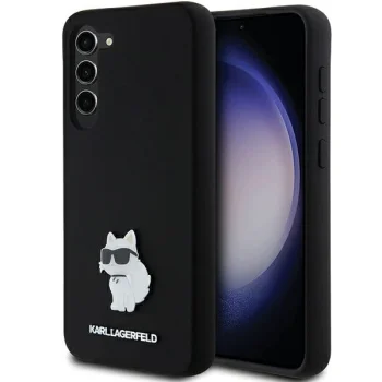 Чехол Karl Lagerfeld для Samsung Galaxy S24+ Silicone Choupette Metal Pin, черный