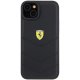 Ferrari iPhone 15 Plus Case Quilted Metal Logo, Black
