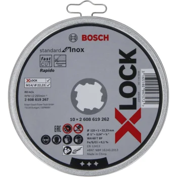 Набор отрезных кругов Bosch X-LOCK Standard for Inox 125 x 1 мм, 10 шт.