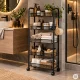 Mobilais metāla plaukts ModernHome ar 5 plauktiem un riteņiem, melns