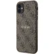 Guess iPhone 11 / XR vāciņš 4G Collection Leather Metal Logo MagSafe, brūns