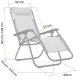 Sofotel Chillwell Folding Garden Lounger with Cushion, Grey