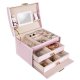 Juvelierizstrādājumu Rotaslietu Dārglietu Uzglabāšanas Kaste Lāde Organizators Organaizers, Rozā | Jewelry Case...