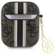Guess AirPods 1 / 2 maciņš 4G Printed Stripes Charm, brūns