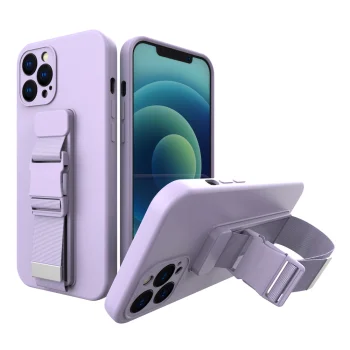 Vāciņš ar kakla aukliņu iPhone 12 Pro Max, TPU, violets