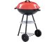 Portable Round Charcoal Grill with Lid and Wheels, 40 cm