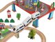 Bērnu Spēļu Rotaļu Koka Dzelzceļš Vilciena Sliežu Trase ar Vilcieniem, 88 elementi | Kid\'s Wooden Railway Train...
