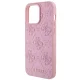 Guess iPhone 15 Pro Max vāciņš Leather 4G Stamped, rozā