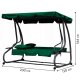 MultiGarden 3-seater 2-in-1 garden swing with cushions, green