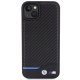 BMW iPhone 15 Plus Case Leather Carbon, Black