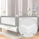 Gultas barjera bērniem 160 cm ECOTOYS drošības aizsargs pret izkrišanu, pelēka