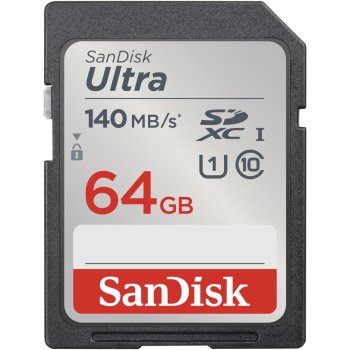 SanDisk Ultra SDXC atmiņas karte 64GB 140MB/s UHS-I Class 10, melna