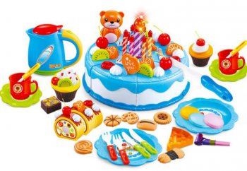 Dzimšanas dienas kūka torte ar piederumiem 80gab | Birthday Cake Cutting board Kitchen 80 pcs
