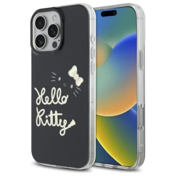 Чехол Hello Kitty для iPhone 16 Pro Max IML Golden Diva MagSafe, черный