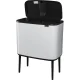 Atkritumu šķirošanas tvertne Brabantia Bo Touch Bin 34 L (11 + 23 L), balta