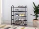 Modernhome XJ53K BLACK metāla apavu plaukts, 5 plaukti, 15 pāriem, melns