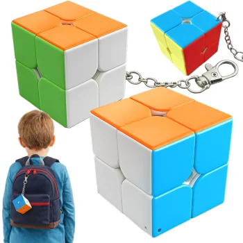 Loģiskais mini kubs 2x2, atslēgu piekariņš, daudzkrāsains